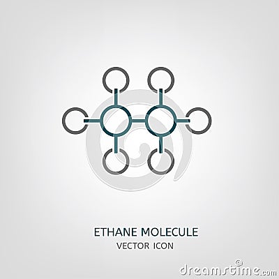 Ethane Molecule Icon Vector Illustration