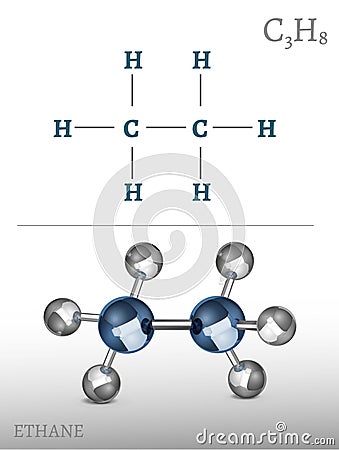 Ethane Molecule Image Vector Illustration
