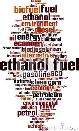 Ethanol fuel word cloud Vector Illustration