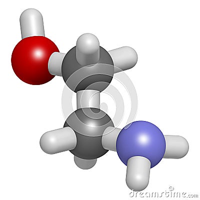 Ethanolamine 2-aminoethanol molecule. Stock Photo