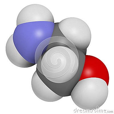 Ethanolamine 2-aminoethanol molecule. Stock Photo
