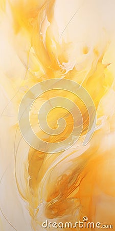 Ethereal Abstractions: A Whirlwind Of Yellow Brushstrokes Stock Photo