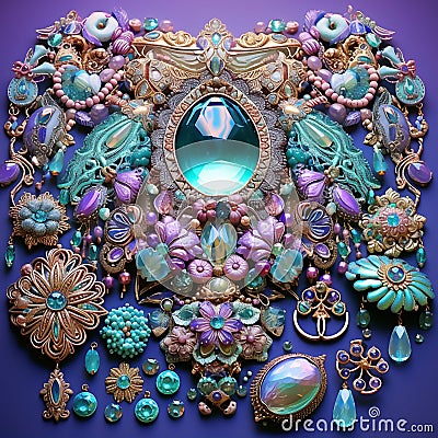 Ethereal Beading and Jewelry-Making Kit with Magical, Dreamlike Aura Stock Photo