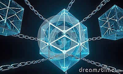Ethereal Blockchain Network AI Generative Stock Photo