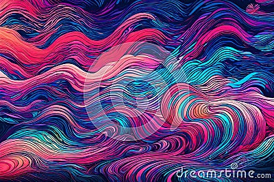 'Ethereal Chaos' using abstract patterns on an 80s retro-futuristic background Stock Photo