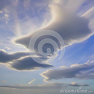 An ethereal cloud formation with soft pastel hues gently floating across the sky4, Generative AI Stock Photo