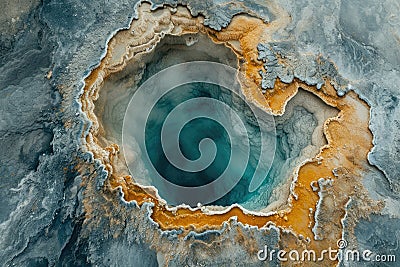 Ethereal Eden: Abstract Hot Spring Formations in Midair Stock Photo