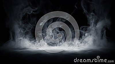 Ethereal Enigma Dynamic Smoke Explosion with an Empty Center for Spooky Halloween Atmosphere. created with Generative AI Stock Photo