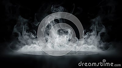 Ethereal Enigma Dynamic Smoke Explosion with an Empty Center for Spooky Halloween Atmosphere. created with Generative AI Stock Photo