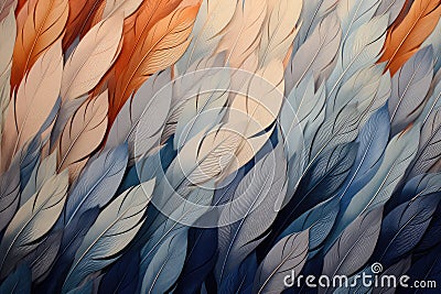 Ethereal Feathers: Abstract Pattern Texture Background, a Delicate Tapestry of Nature's Soft Elegance Stock Photo