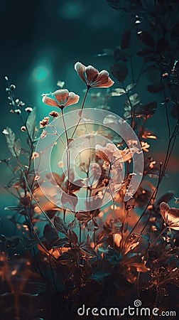 Ethereal Floral Background for Dreamlike Designs. Stock Photo