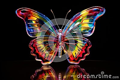 Ethereal Glass butterfly. Generate Ai Stock Photo