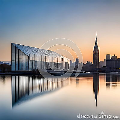 Ethereal glass structure showcasing the innovative architectural style Stock Photo