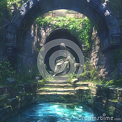 Ethereal Grotto - Mystical and Serene Stock Photo