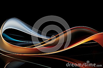 Ethereal holographic rainbow metallic background with smooth organic shape designs Stock Photo