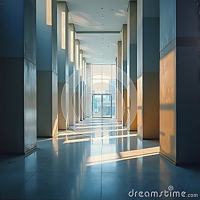 Ethereal Illumination Abstract Light Patterns in Modern Architecture Stock Photo