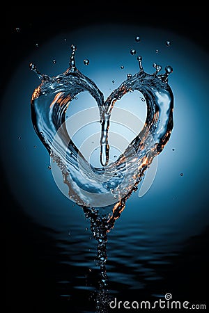 Ethereal Love: A Captivating Water Sculpture in a Serene Garden Stock Photo