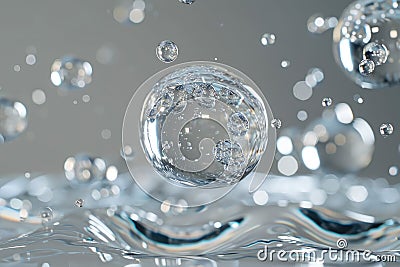 Ethereal Mercury Blobs Stock Photo