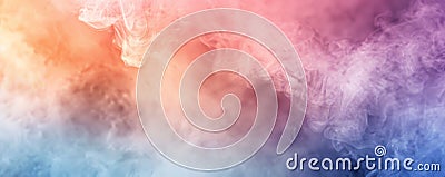 Ethereal misty fog in abstract colors floats across a bright background, creating a soft, surreal Stock Photo
