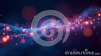 Ethereal Particle Stream in Deep Space Stock Photo