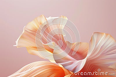 Ethereal peach flower on gradient background. Neural network AI generated Stock Photo