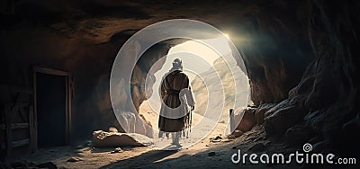 Ethereal Resurrection: A Dreamy Encounter with Jesus (AI Generated) Stock Photo