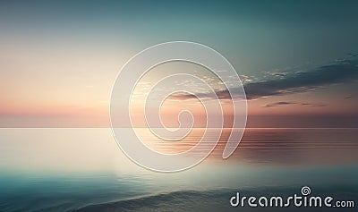 Ethereal Sunset Sky and Sea Background for Relaxation and Meditation. Stock Photo