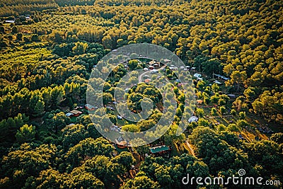 Ethereal Symphony: Aerial Music Festival Grounds Stock Photo