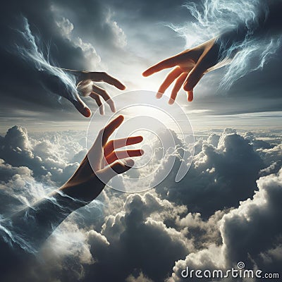 Ethereal Touch Amongst the Clouds Stock Photo