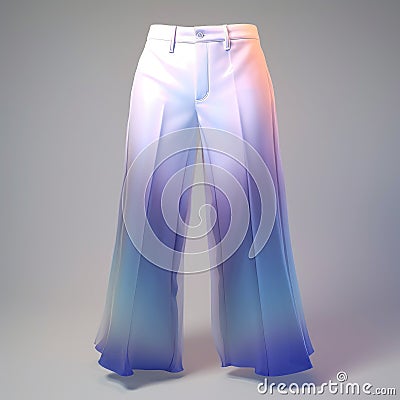 Ethereal Transparency: 3d Wide Leg Pants With Color Gradients Stock Photo