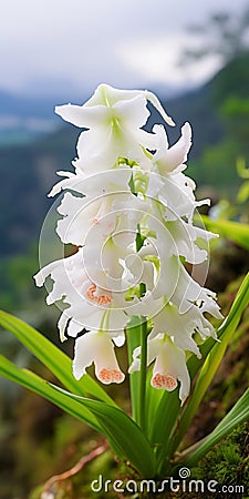 Ethereal White Orchid: A Swiss Style 8k Chromatic Saturation Masterpiece Stock Photo