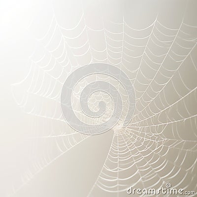 Ethereal White Spider Web: Realistic And Cryptidcore Inspired Cartoon Illustration