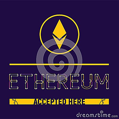 Ethereum accepted here Vector Illustration