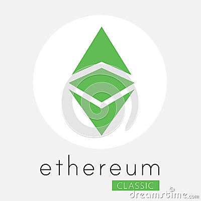 Ethereum Classic ETC cripto currency vector logo Vector Illustration