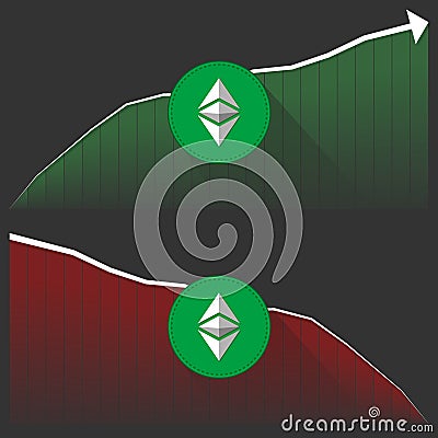 Ethereum Classic ETC cryptocurrency price development Editorial Stock Photo