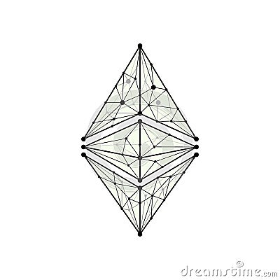 Ethereum classic outline silhouette Vector Illustration