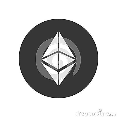 Ethereum Coin Sign. Crypto Currency Icon. Vector Vector Illustration