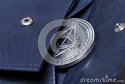 Ethereum coin wallet composing Editorial Stock Photo
