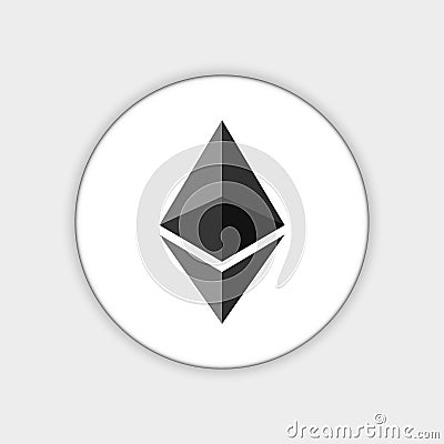Ethereum cripto currency icon. Blockchain platform logo. Sign Ethereum classic currencies. Symbol of smart technologies. Vector Illustration