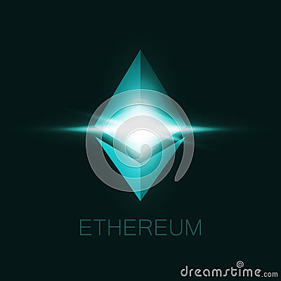 Ethereum cryptocurrency logo. Vector Illustration