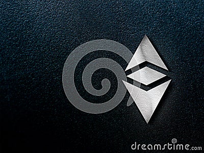 Ethereum cryptocurrency and modern banking concept. Editorial Stock Photo