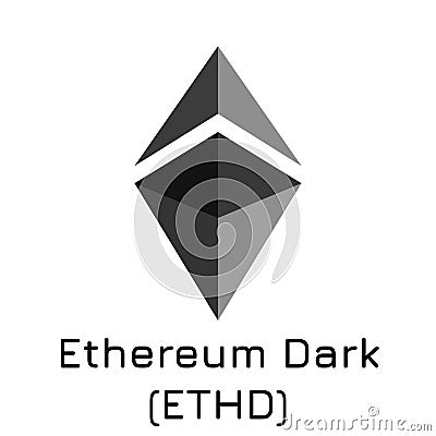 Ethereum Dark ETHD. Vector illustration crypto Vector Illustration