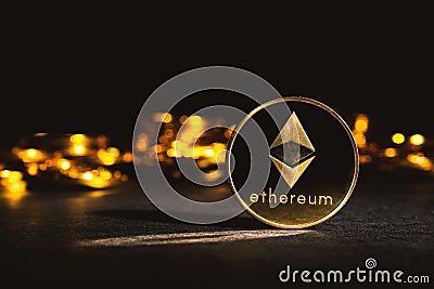 Ethereum ether coin Editorial Stock Photo