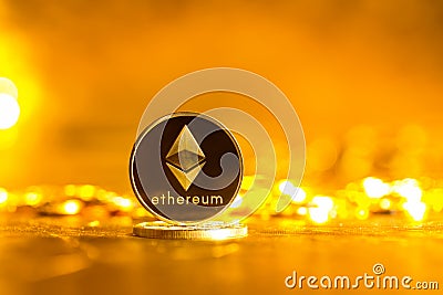 Ethereum ether coin Editorial Stock Photo