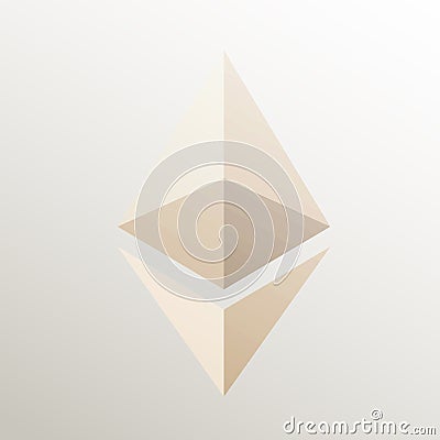 Ethereum, icon paper natural Vector Illustration