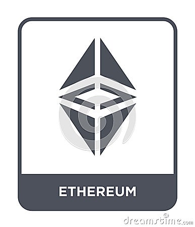 ethereum icon in trendy design style. ethereum icon isolated on white background. ethereum vector icon simple and modern flat Vector Illustration