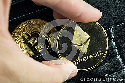 Ethereum is a modern way of exchange and this crypto currency Editorial Stock Photo