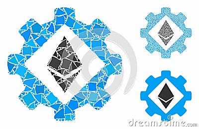 Ethereum options gear Composition Icon of Joggly Parts Vector Illustration