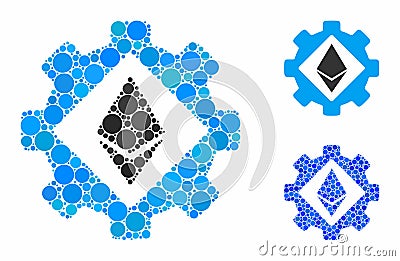 Ethereum options gear Composition Icon of Spheric Items Vector Illustration