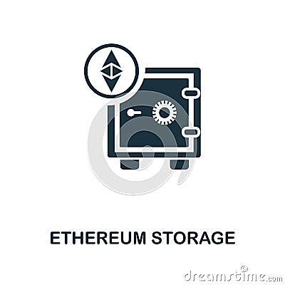 Ethereum Storage icon. Monochrome style design from crypto currency icon collection. UI. Pixel perfect simple pictogram ethereum s Editorial Stock Photo
